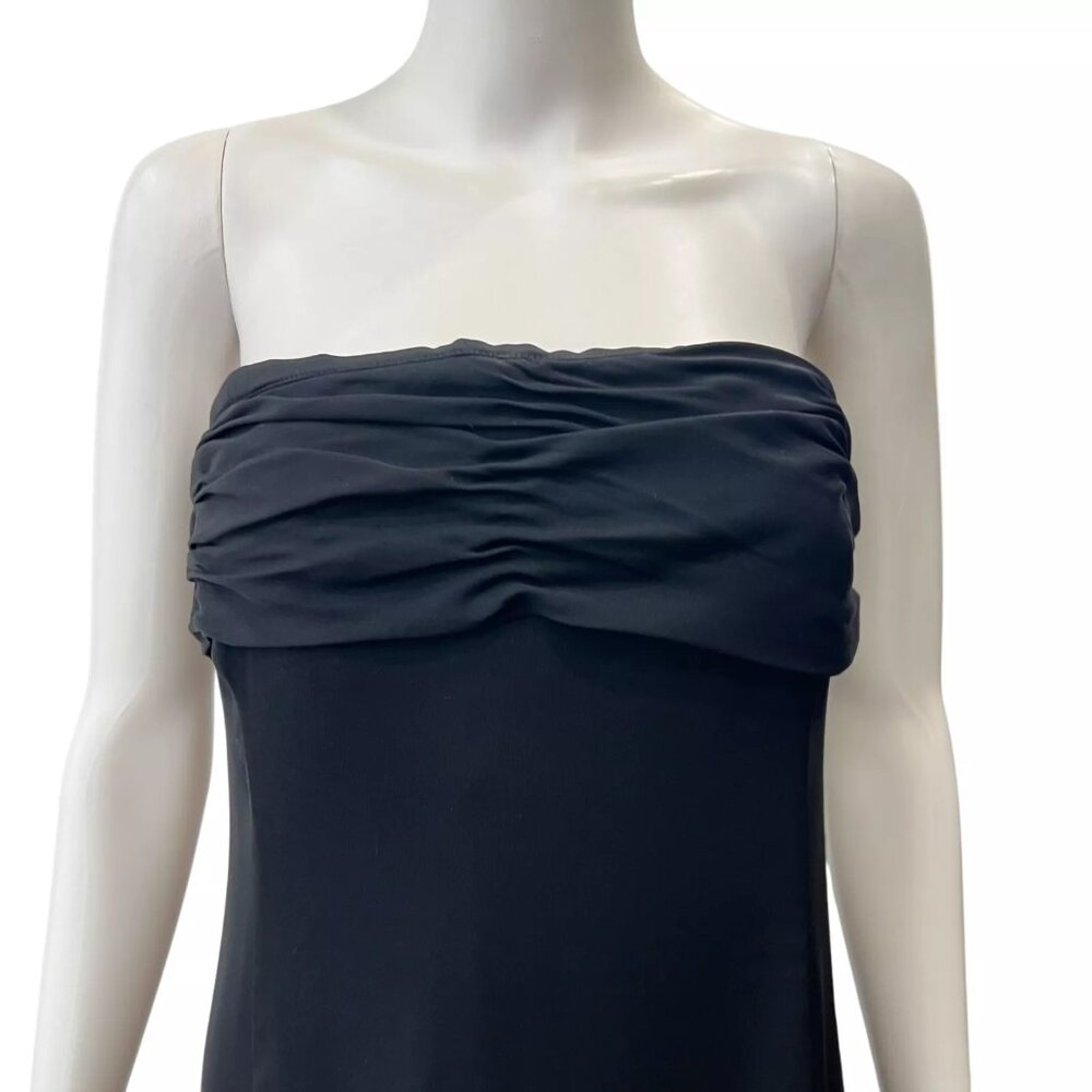 Armani Collezini Black Ruched Strapless Maxi Open Back Dress - Picture 4 of 12